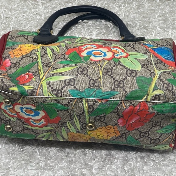 Gucci Multicolor GG Blooms Supreme Canvas and Leather Boston Bag - Picture 10 of 16